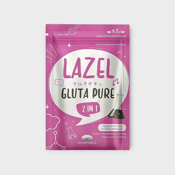 Lazel Gluta Pure 2 in 1 Dietary Supplement Brightening Skin Antioxidant 30 Softg 1 Sachets