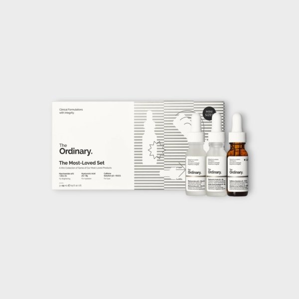 The Ordinary The Most-Loved Set , (Niacinamide 10% + Zinc 1% (15ml) +Hyaluronic Acid 2% + B5 (15ml) +Caffeine Solution 5% + EGCG (15ml) )
